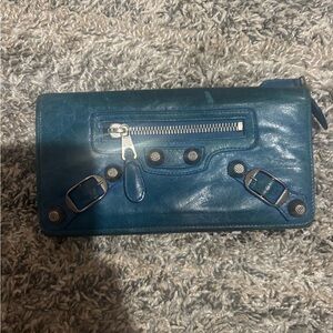 Balenciaga Dark Blue Leather Wallet